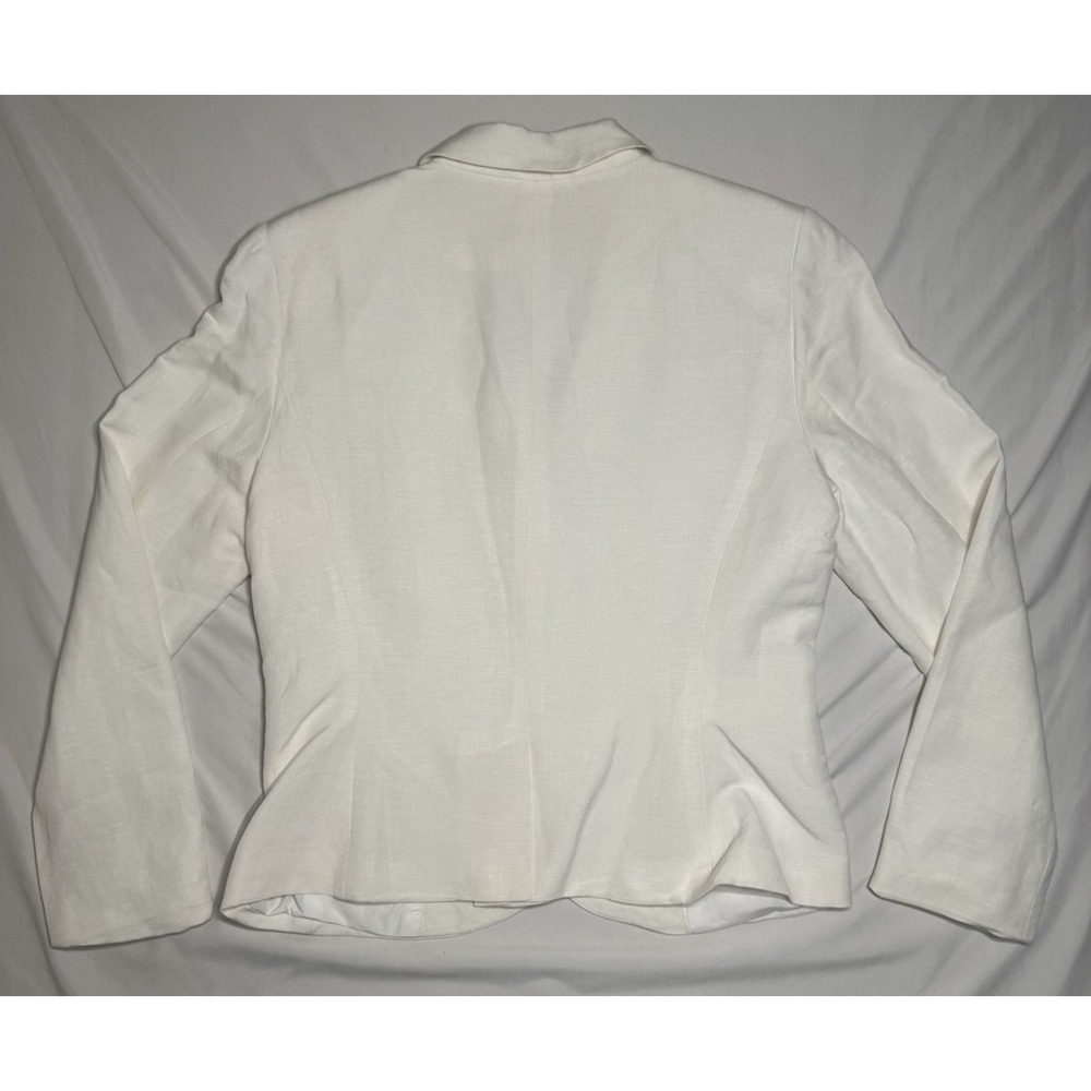 Calvin Klein Linen Blend White 2 Button Blazer Women's Size 10 - Picture 6 of 8